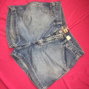 high waisted denim shorts